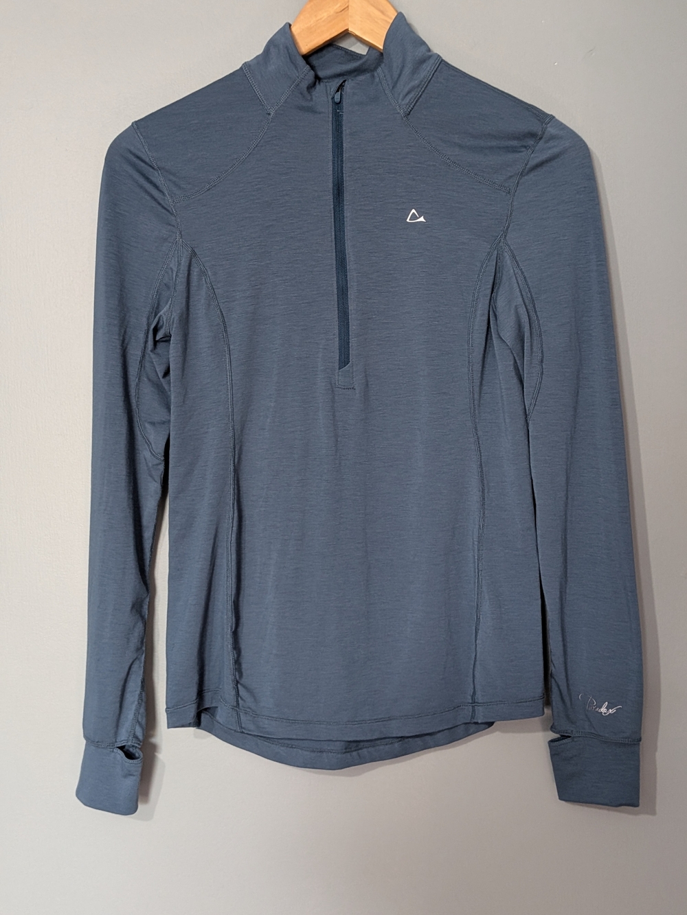Paradox Women's Slate Blue Long-Sleeve Quarter Zip Pullover Base Layer Top